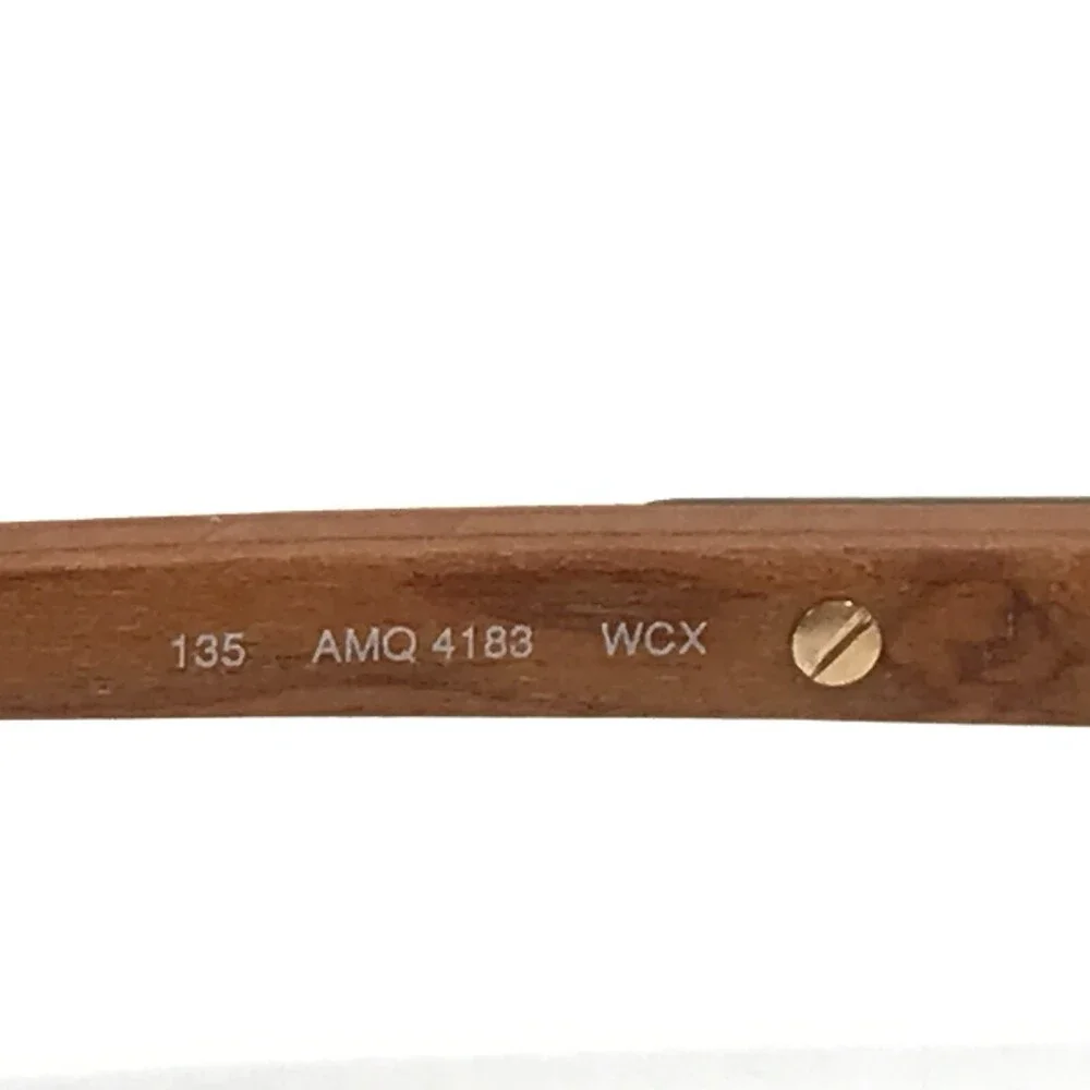 Alexander McQueen Eyeglasses Frames AMQ4183 WCX Matte Gold Brown Wood 53-18-135